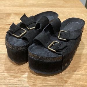 Intentionally Blank Suede Platform Sandals
